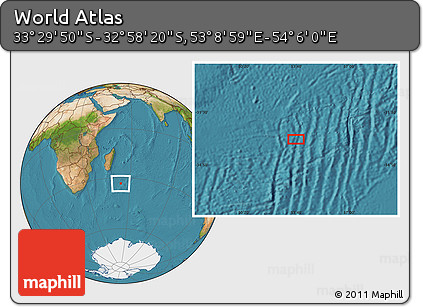 Satellite Location Map of the Area around 33° 14' 5" S, 53° 37' 30" E