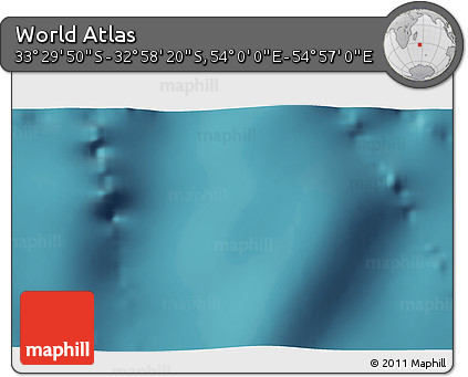 Satellite 3D Map of the Area around 33° 14' 5" S, 54° 28' 30" E
