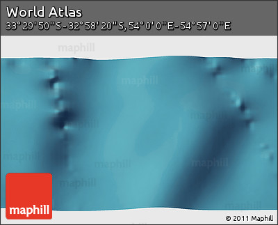 Satellite 3D Map of the Area around 33° 14' 5" S, 54° 28' 30" E