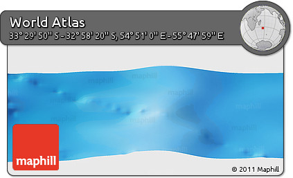 Physical Panoramic Map of the Area around 33° 14' 5" S, 55° 19' 30" E