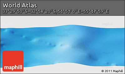 Physical Panoramic Map of the Area around 33° 14' 5" S, 55° 19' 30" E