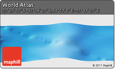 Physical Panoramic Map of the Area around 33° 14' 5" S, 55° 19' 30" E
