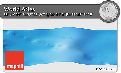 Shaded Relief Panoramic Map of the Area around 33° 14' 5" S, 55° 19' 30" E