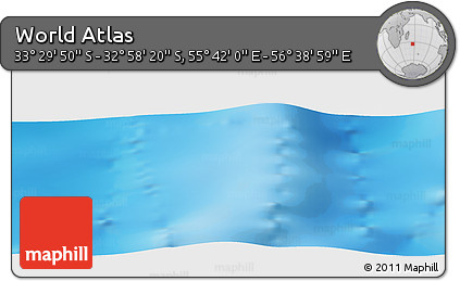 Physical Panoramic Map of the Area around 33° 14' 5" S, 56° 10' 29" E