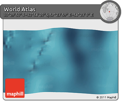 Satellite 3D Map of the Area around 33° 14' 5" S, 57° 52' 30" E