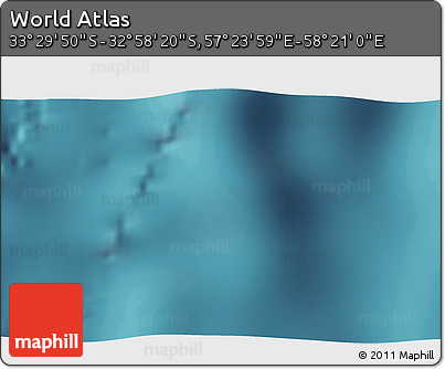 Satellite 3D Map of the Area around 33° 14' 5" S, 57° 52' 30" E
