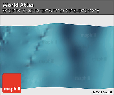 Satellite 3D Map of the Area around 33° 14' 5" S, 57° 52' 30" E