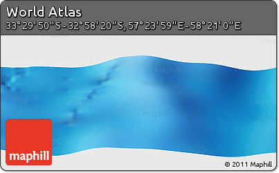 Physical Panoramic Map of the Area around 33° 14' 5" S, 57° 52' 30" E