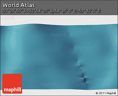 Satellite 3D Map of the Area around 33° 14' 5" S, 58° 43' 30" E