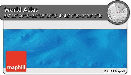 Physical Panoramic Map of the Area around 33° 14' 5" S, 5° 10' 30" E