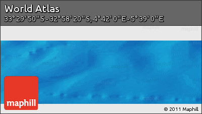 Physical Panoramic Map of the Area around 33° 14' 5" S, 5° 10' 30" E
