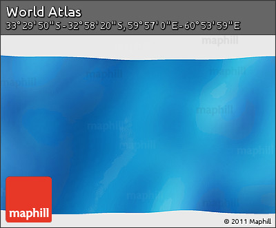 Physical 3D Map of the Area around 33° 14' 5" S, 60° 25' 29" E