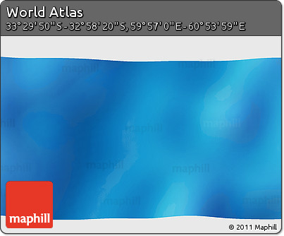 Physical 3D Map of the Area around 33° 14' 5" S, 60° 25' 29" E