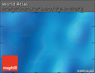 Physical Map of the Area around 33° 14' 5" S, 60° 25' 29" E