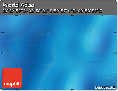 Physical Map of the Area around 33° 14' 5" S, 60° 25' 29" E