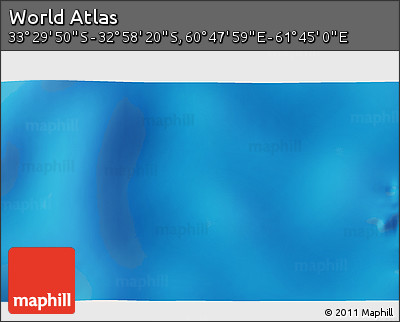 Physical 3D Map of the Area around 33° 14' 5" S, 61° 16' 29" E