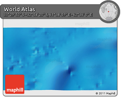 Physical 3D Map of the Area around 33° 14' 5" S, 62° 7' 30" E