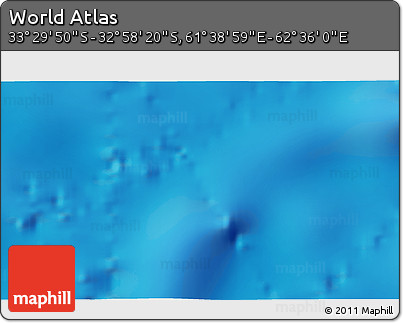 Physical 3D Map of the Area around 33° 14' 5" S, 62° 7' 30" E