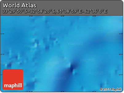 Physical Map of the Area around 33° 14' 5" S, 62° 7' 30" E