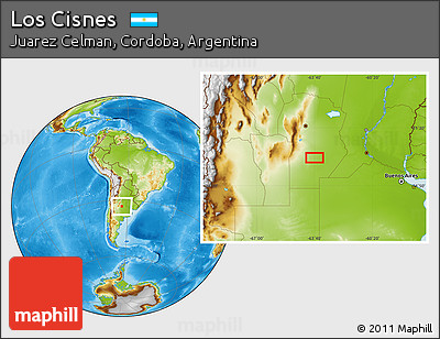 Physical Location Map of Los Cisnes