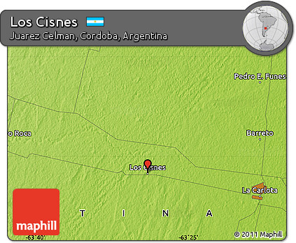 Physical Map of Los Cisnes