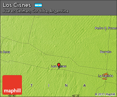 Physical Map of Los Cisnes