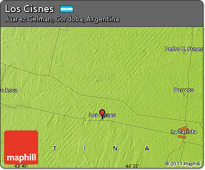 Physical Map of Los Cisnes