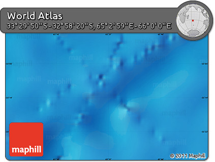 Physical Map of the Area around 33° 14' 5" S, 65° 31' 30" E