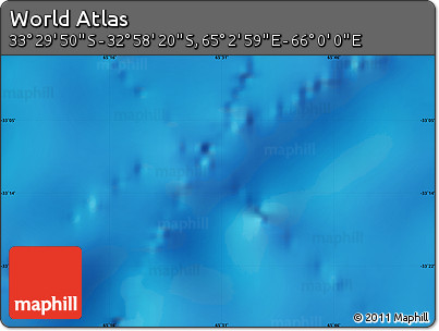 Physical Map of the Area around 33° 14' 5" S, 65° 31' 30" E