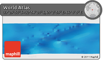 Physical Panoramic Map of the Area around 33° 14' 5" S, 65° 31' 30" E
