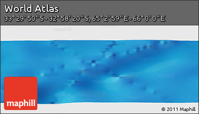 Physical Panoramic Map of the Area around 33° 14' 5" S, 65° 31' 30" E