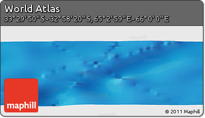 Physical Panoramic Map of the Area around 33° 14' 5" S, 65° 31' 30" E
