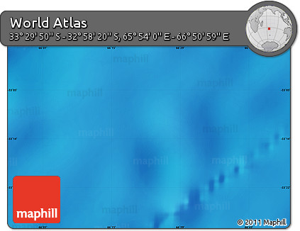 Physical Map of the Area around 33° 14' 5" S, 66° 22' 30" E