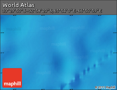 Physical Map of the Area around 33° 14' 5" S, 66° 22' 30" E