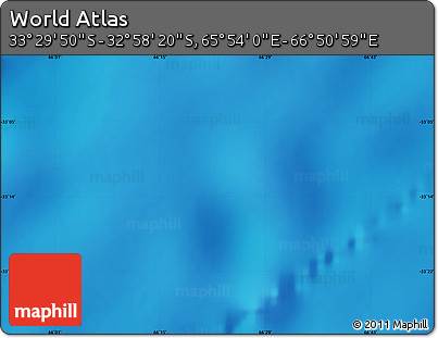Physical Map of the Area around 33° 14' 5" S, 66° 22' 30" E