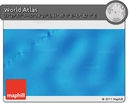 Physical 3D Map of the Area around 33° 14' 5" S, 67° 13' 29" E