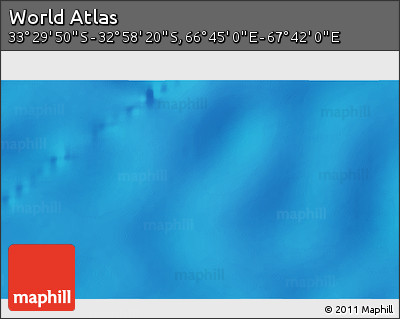 Physical 3D Map of the Area around 33° 14' 5" S, 67° 13' 29" E