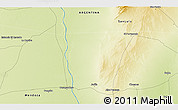Physical 3D Map of the area around 33° 14' 5" S, 67° 4' 29" W