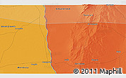 Political 3D Map of the area around 33° 14' 5" S, 67° 4' 29" W