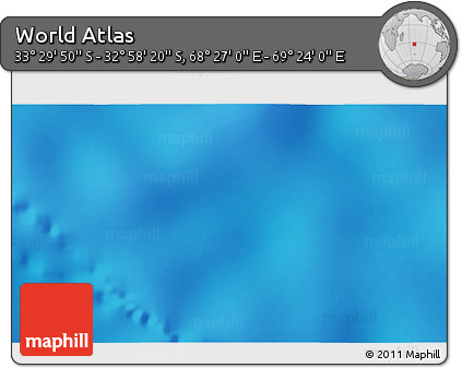 Physical 3D Map of the Area around 33° 14' 5" S, 68° 55' 30" E