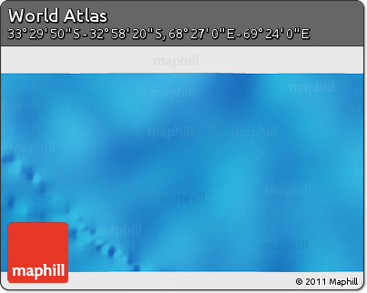 Physical 3D Map of the Area around 33° 14' 5" S, 68° 55' 30" E