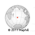 Outline Map of the Area around 33° 14' 5" S, 68° 55' 30" E, rectangular outline