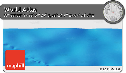 Physical Panoramic Map of the Area around 33° 14' 5" S, 68° 55' 30" E