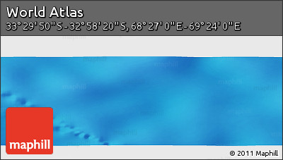 Physical Panoramic Map of the Area around 33° 14' 5" S, 68° 55' 30" E