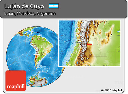 Physical Location Map of Luján De Cuyo
