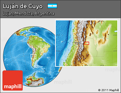 Physical Location Map of Luján De Cuyo