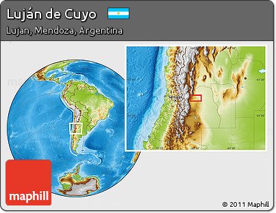 Physical Location Map of Luján De Cuyo
