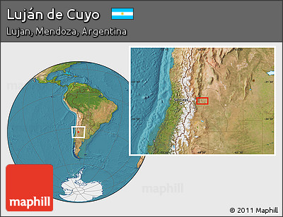 Satellite Location Map of Luján De Cuyo
