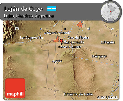 Satellite Map of Luján De Cuyo