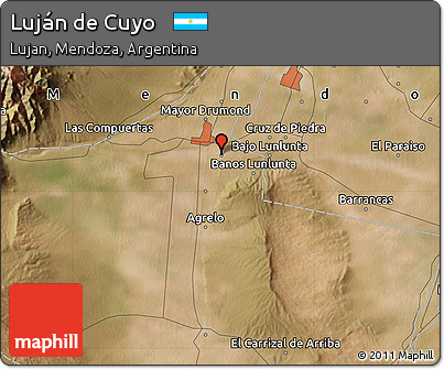 Satellite Map of Luján De Cuyo